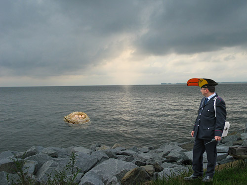 One nest escapes the Eggman and floats out to sea.